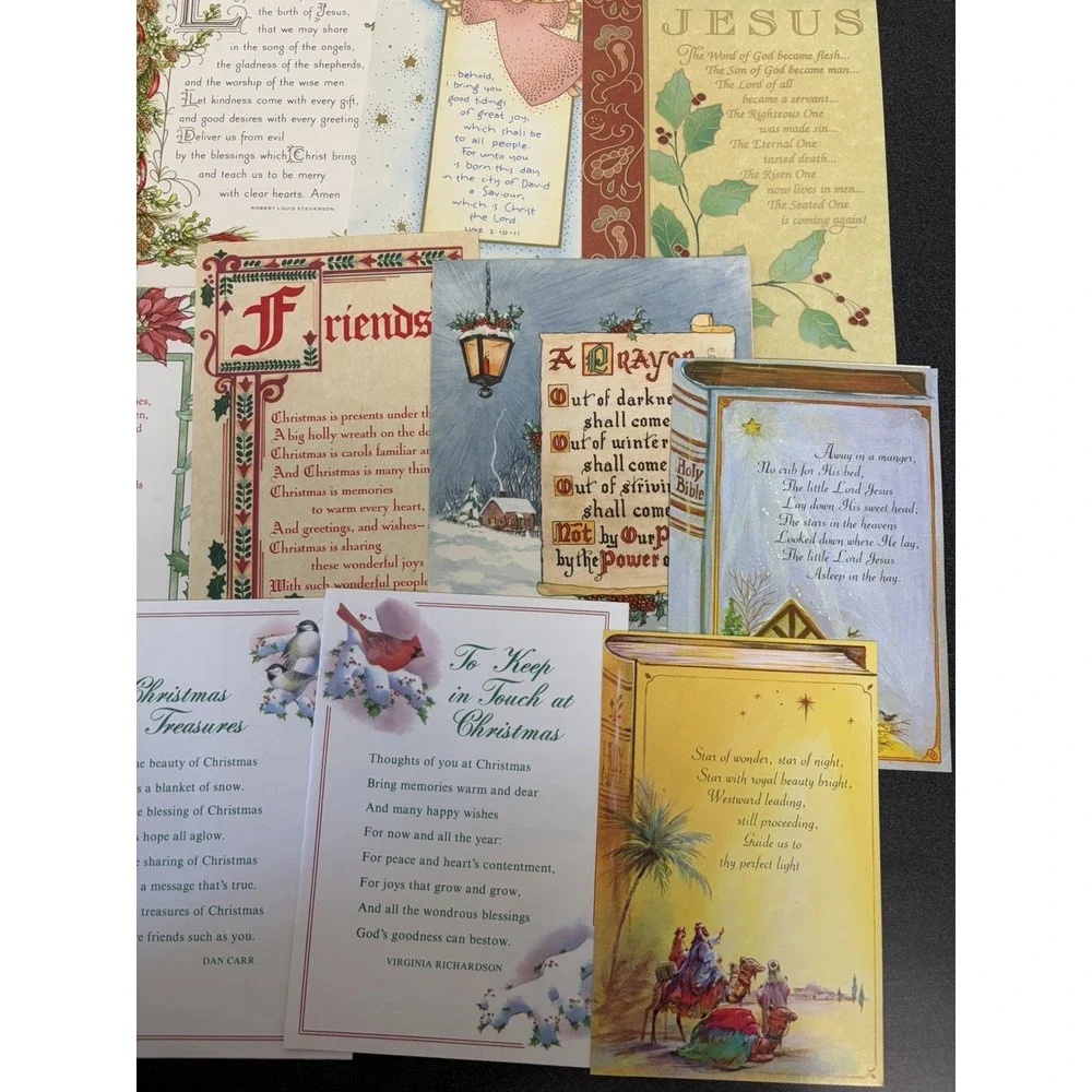 Vintage Christmas Cards Fronts ONLY Bible  Verses More Scrapbooking Crafts 50+